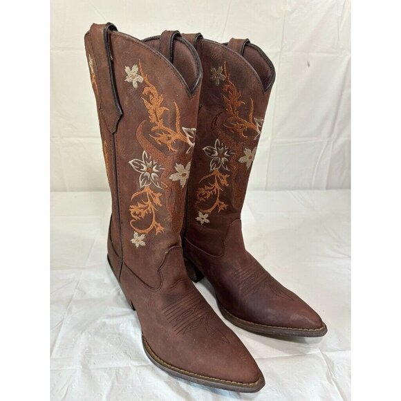 Brown Embroidered Western Boots - Picture 1 of 12